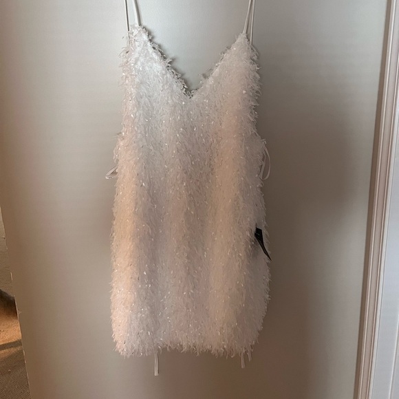 LULU’S- White Textured Backless Mini Dress - Picture 5 of 7